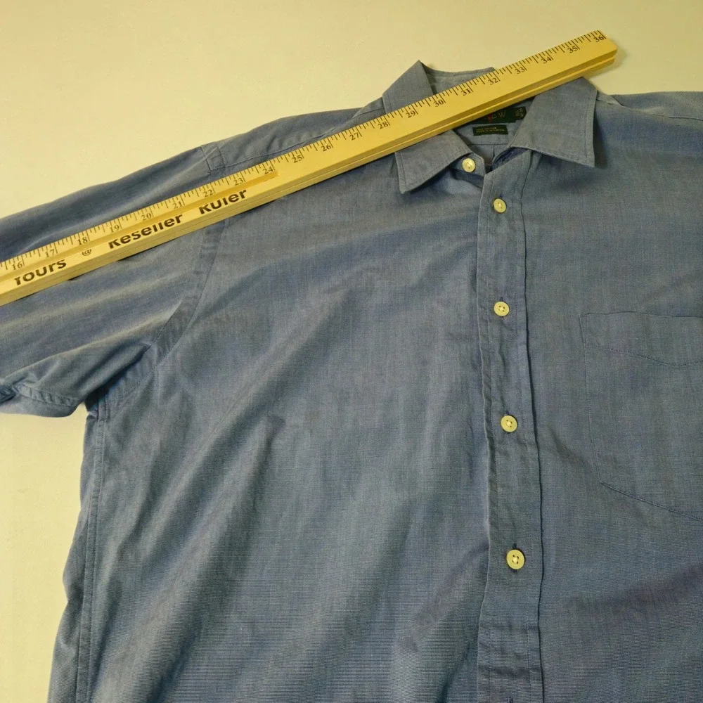 J. Crew OARSMAN ButtonShirt Mens 15.5 32/33 Blue Micro M Check Long Sleeve TWILL